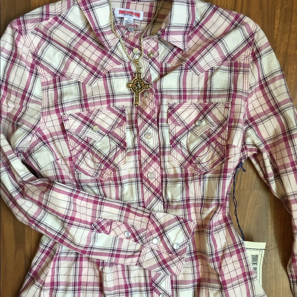 True religion western small western shirt